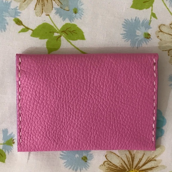 Hand Crafted Pink Genuine Leather Wallet Carholder - Picture 5 of 5